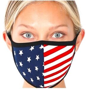 America Flag Face Mask Unisex Color Red White & Blue Size OS